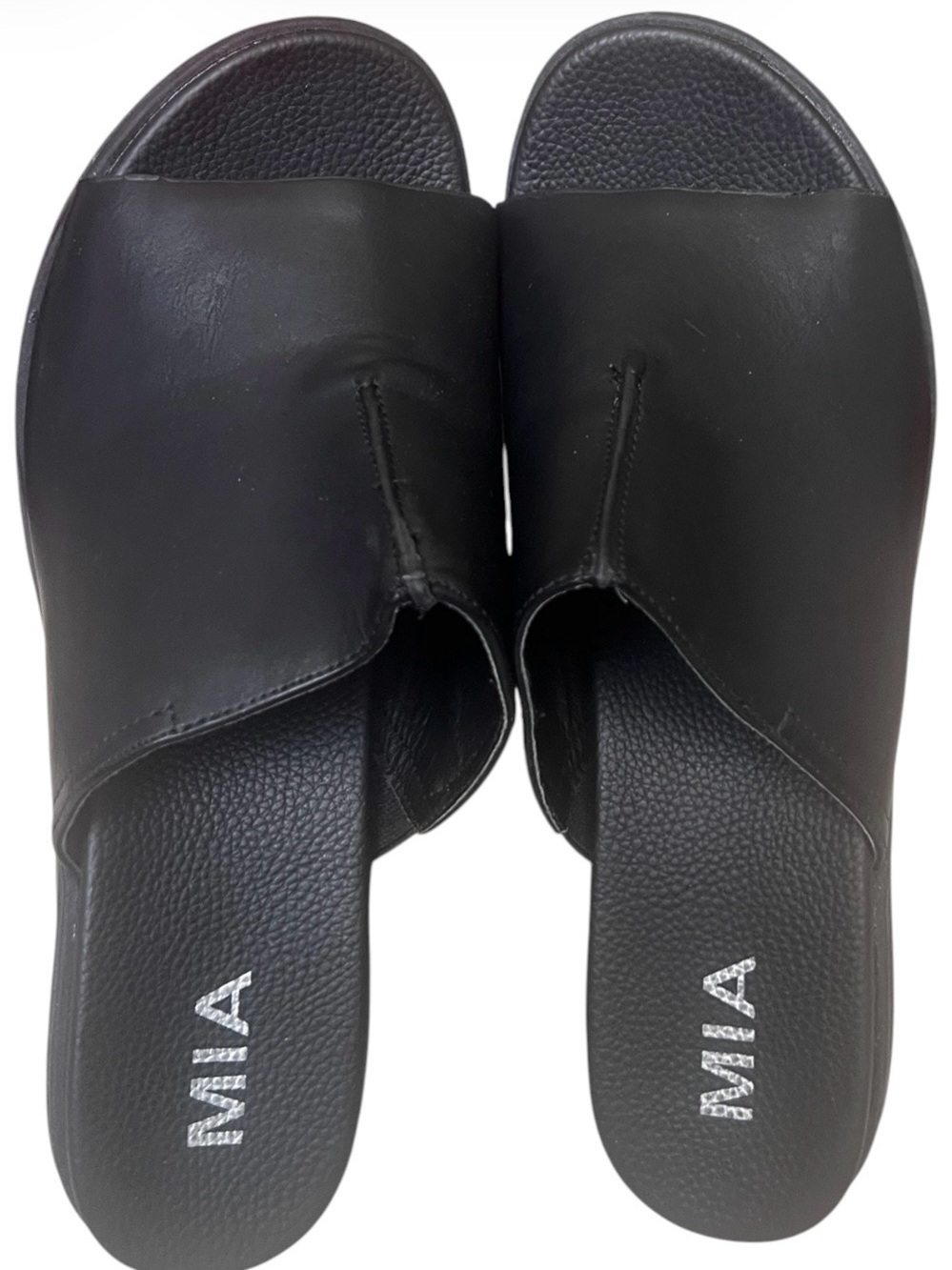 MIA Teenah Chunky Platform 90s Slip On High Heel Sandals Retro Blk SZ 9 - Picture 3 of 9